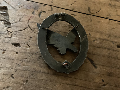 WWII German Luftwaffe Pilot/Observer Badge-Unmarked Two-Piece Construction