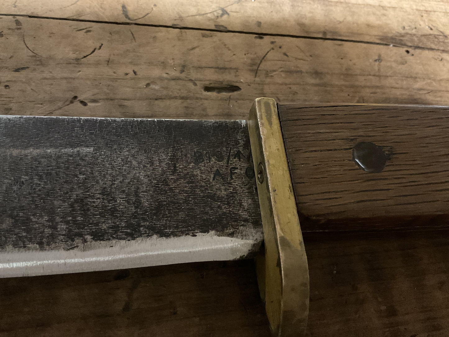 Large Handmade Bowie Knife-AFO Marked-Full Tang-Brass Guard