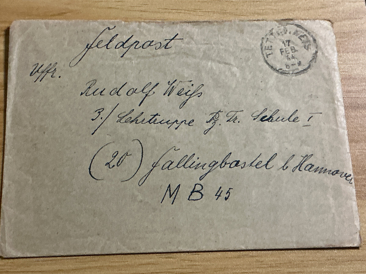 WWII German Feldpost Letter & Envelope-February 1944-Paratrooper School Address