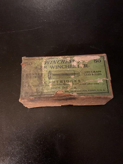Antique Winchester .38 WCF / .38-40 Center Fire Cartridges — 2-Piece Box with 44 Rounds