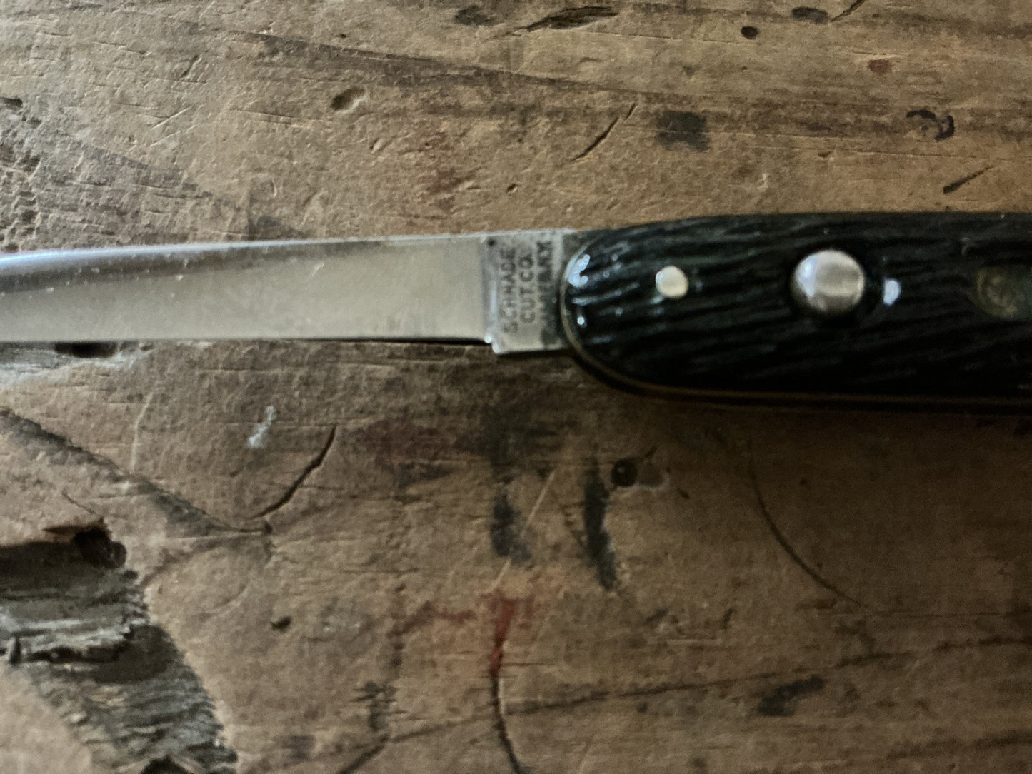 Vintage Schrade-Walden Automatic Switchblade Knife Pair-Walden, NY, USA-Matching Push Button Automatics