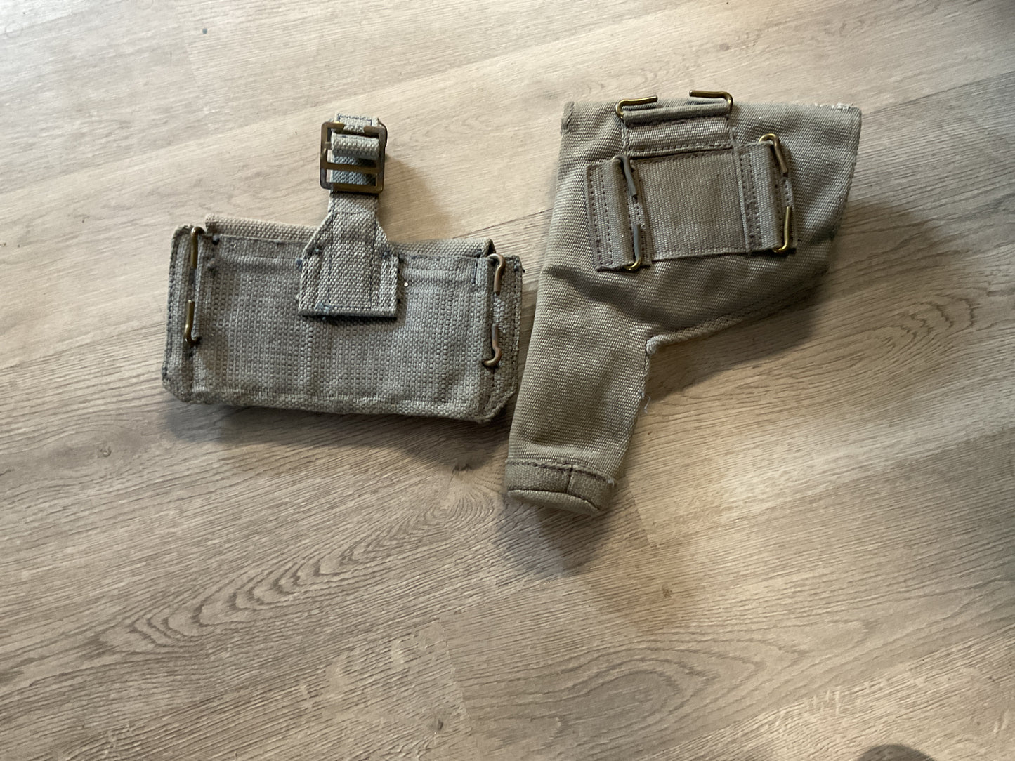 WWII British NCO Web Canvas Holster for Webly Revolver Pistol & WWII P37 RAAF Ammo Pouch
