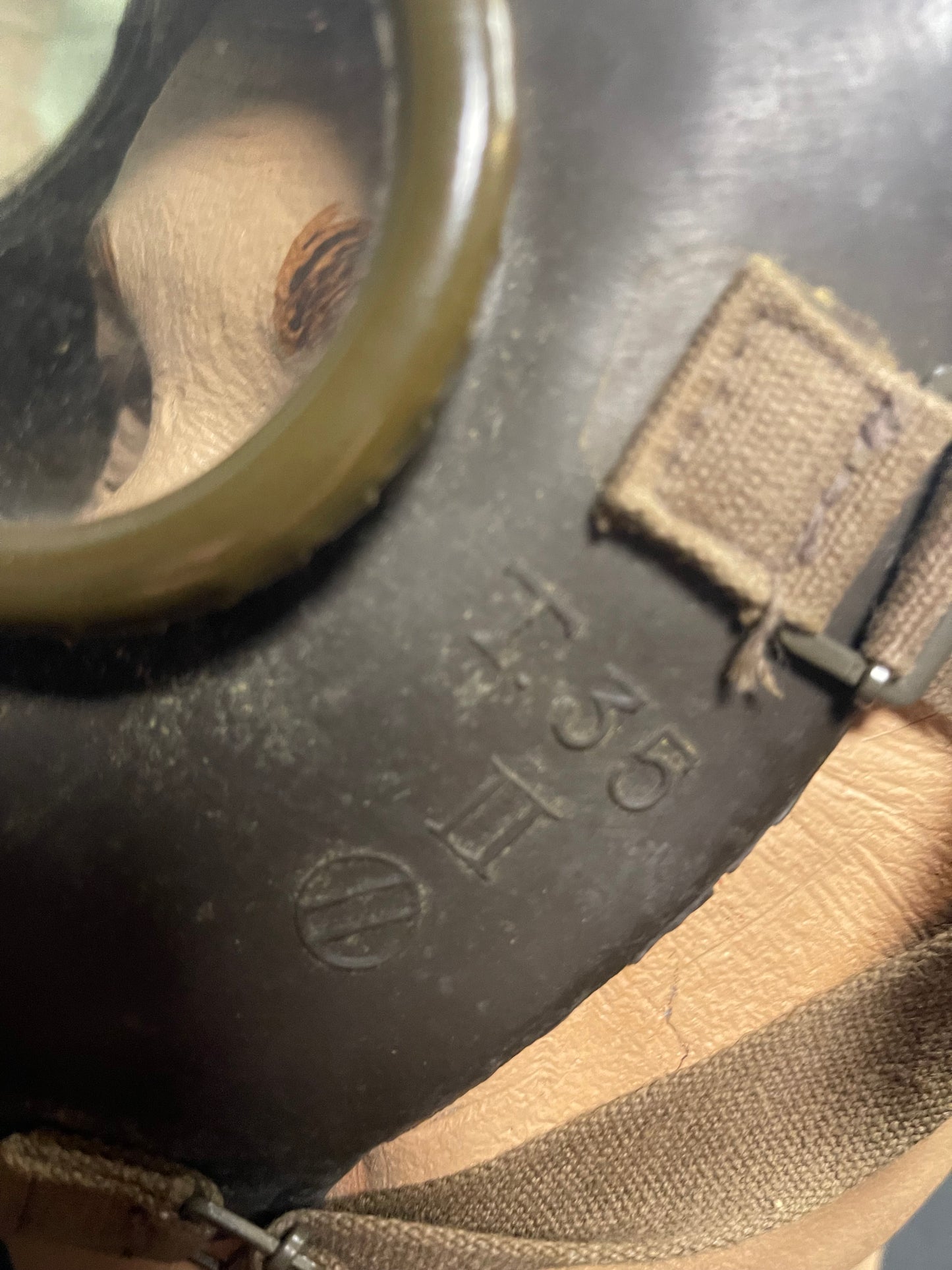 Italian T35 Gas Mask with Canister and Original Carrying Bag