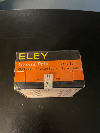Vintage Eley Grand Prix 12 Gauge Shotgun Shells — Full Box of 25