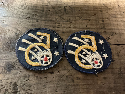 Original WWII U.S. Army Air Force 5th Air Force Shoulder Sleeve Insignia Patch-Matched Pair