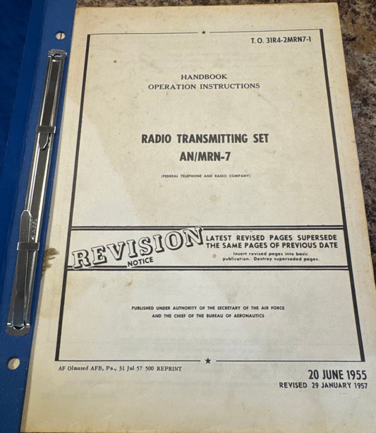 1955–57 U.S. Air Force AN/MRN-7 Radio Transmitting Set Technical Manual Binder