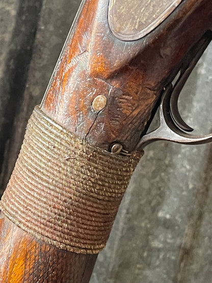 W. Moore Double Barrel Side-by-Side Percussion Shotgun 12 Gauge Antique Black Powder