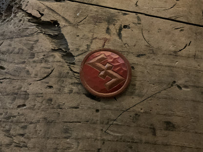 WWII German NSDAP Party Member Buttonhole-Red Celluloid Swastika-Early Political Insignia