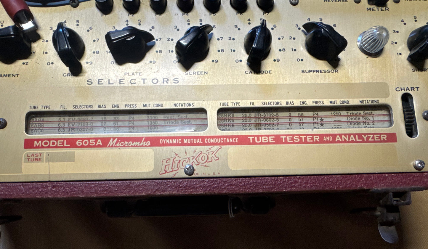 Hickok Model 605A Micromho Dynamic Mutual Conductance Tube Tester
