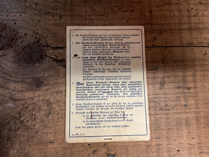 Original 1935 German Freiwillinger Arbeitsdienst (FAD) Service ID Booklet-Named