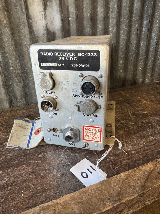 WWII U.S. Army BC-1333 28 VDC Radio Receiver – Aircraft Communications Receiver – June 1945