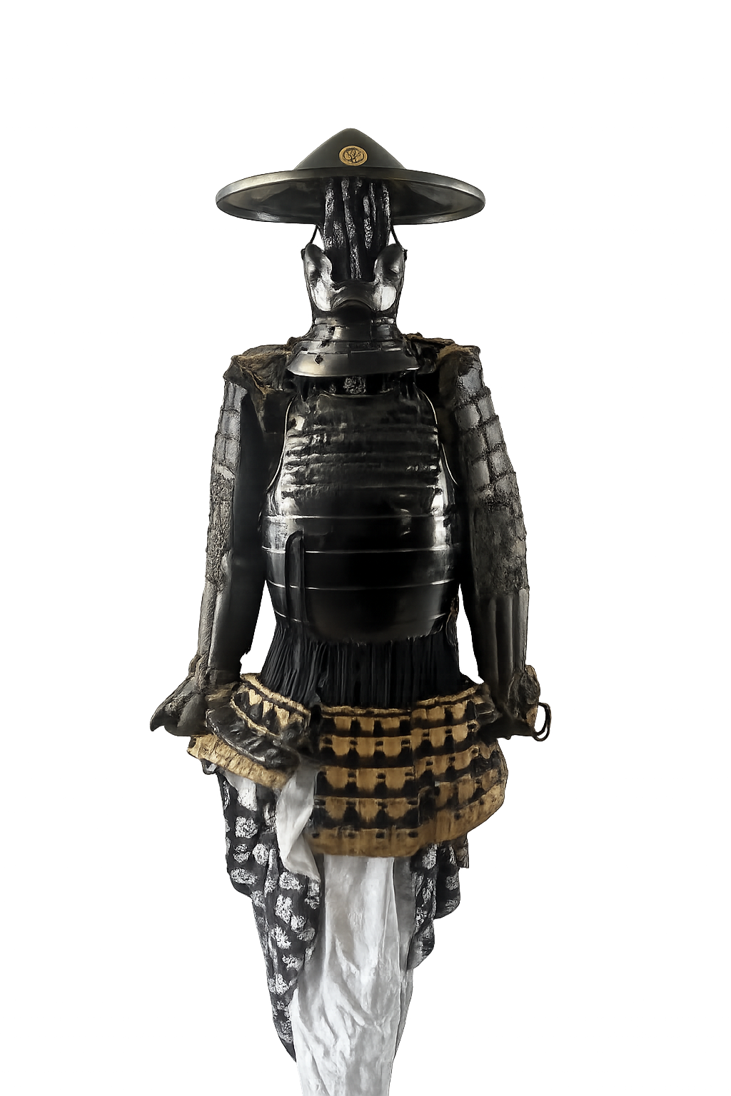 Original Japanese Samurai Armor with Maru ni Daki Omodaka Clan Crest