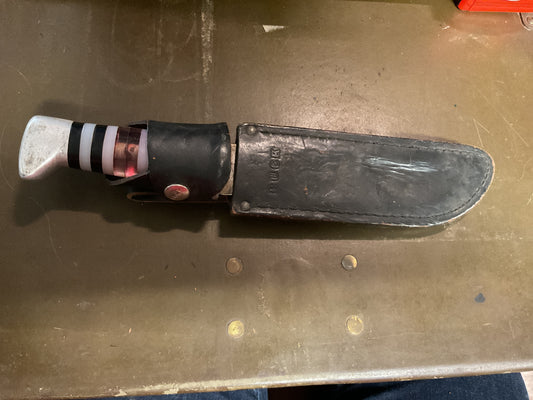 WWII Theatre  Knife Black White & Clear Handle