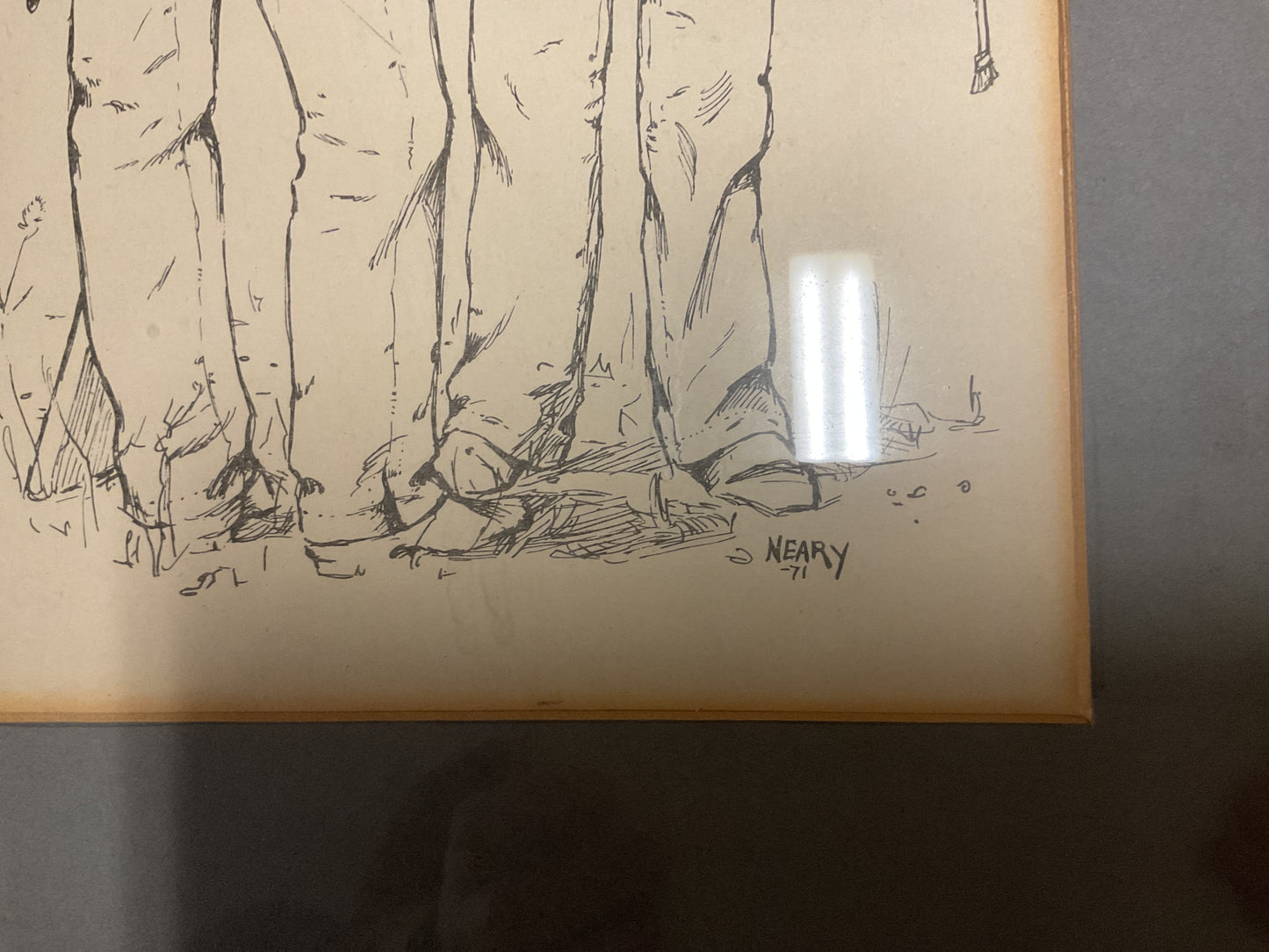 Historical Military Themed Ink & Paper Drawing