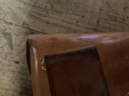 German 1941-Dated CZ Model 27 Leather Pistol Holster-WWII Pattern, CZ & Waffenamt Marks