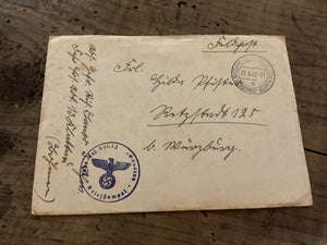 WWII German Feldpost Letter& Envelope-Artillery Replacement Battalion 13-April 1942