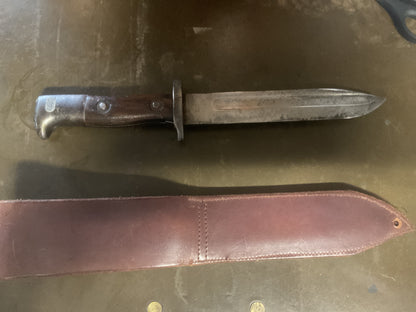 U.S. Model 1892 Krag Bayonet with Leather Scabbard
