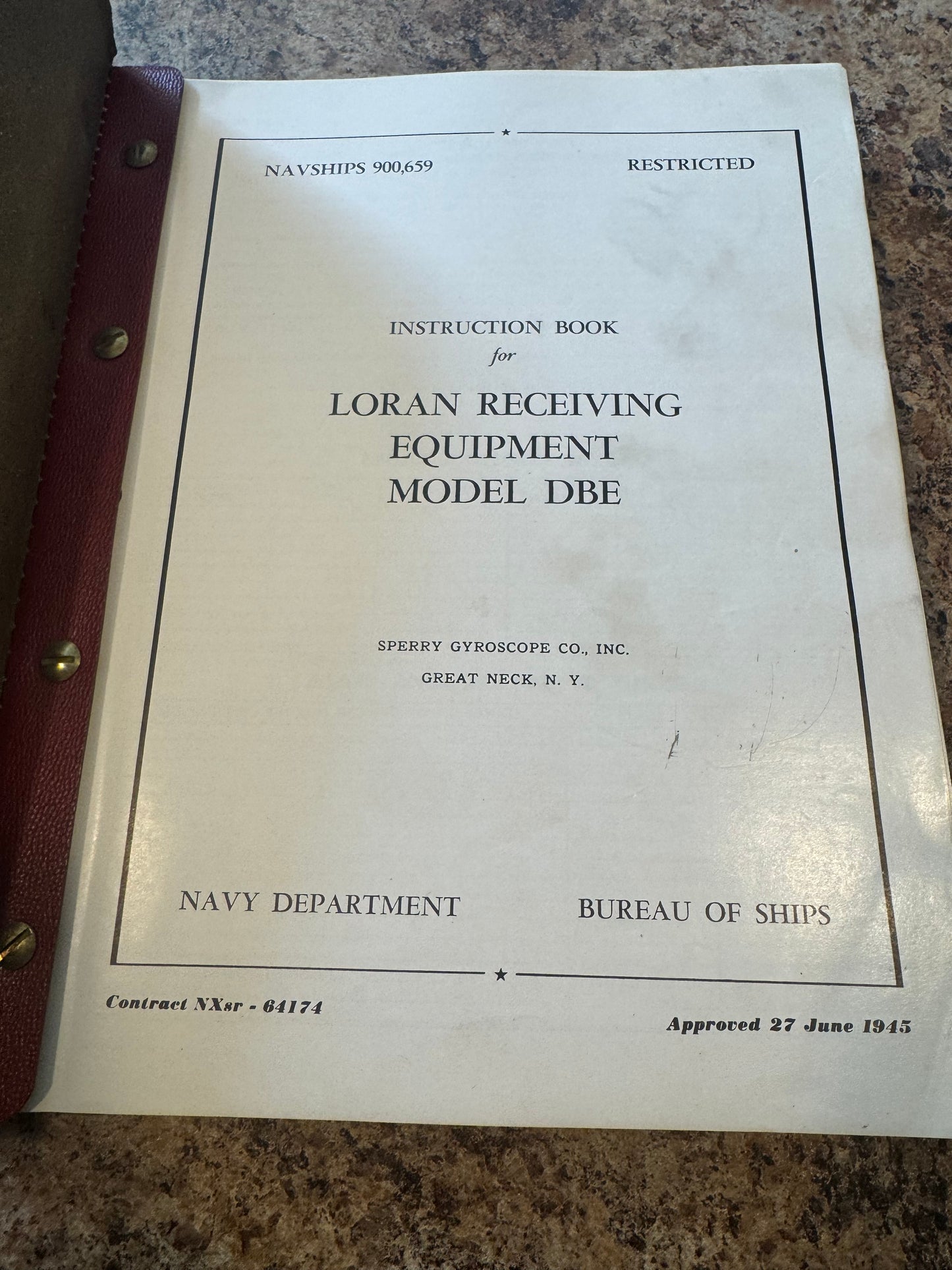 Original WWII Sperry Microwave Transmission Design Data Manual – 1944 – Confidential w/ Declassification Letter