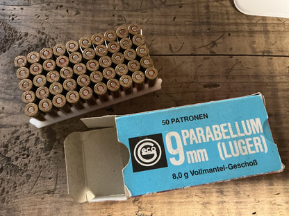 Vintage 9mm Luger Ammo-123 Grain