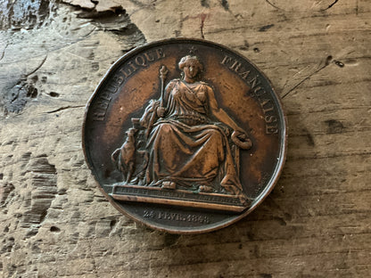French Second Republic Bronze Medallion-Dated: 20 Fevier 1848