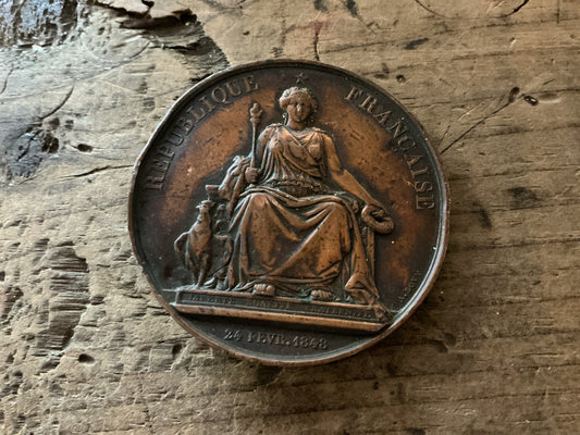 French Second Republic Bronze Medallion-Dated: 20 Fevier 1848