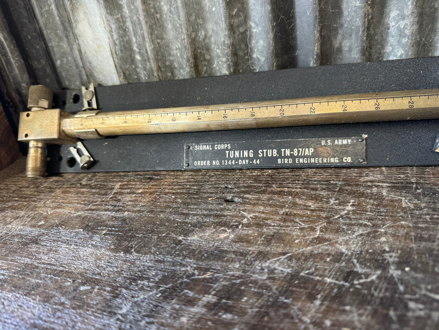 WWII U.S. Army Signal Corps TN-87/AP Tuning Stub – Bird Engineering Co. Aircraft Radar RF Component