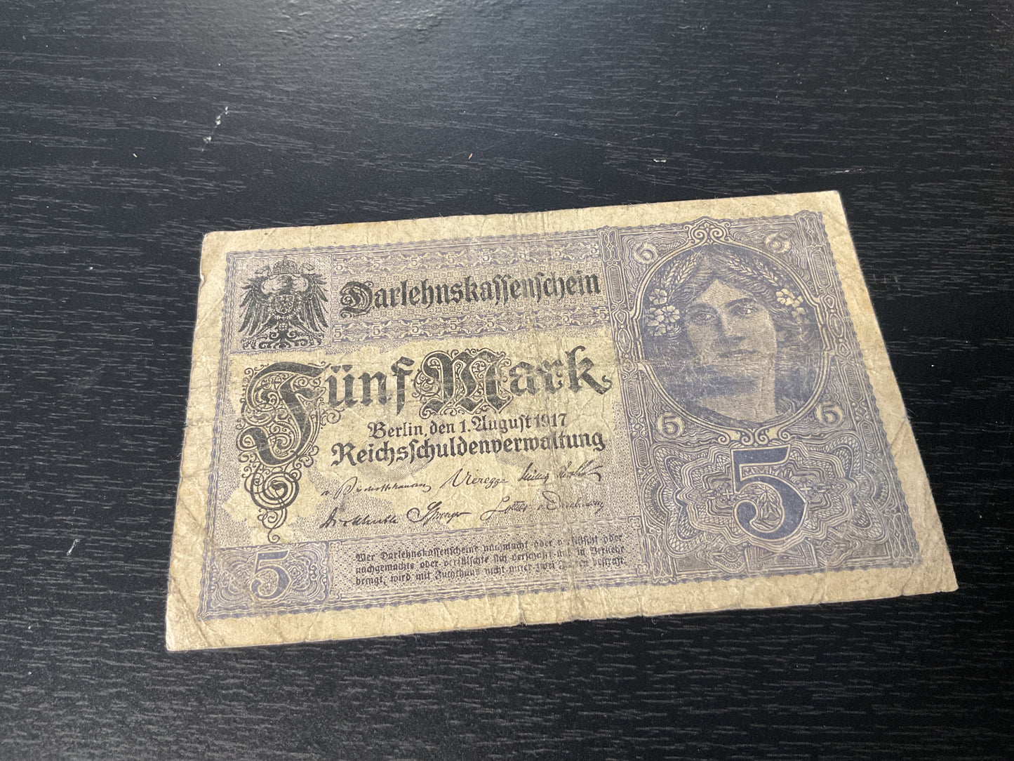 German 5 Mark Note 1917