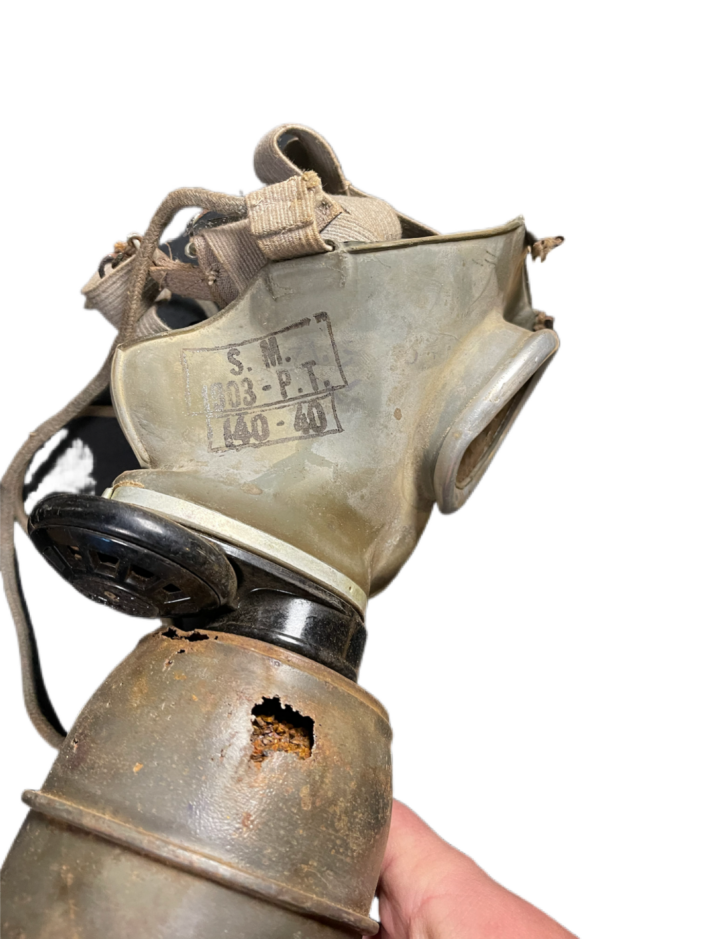 WWII French Vernon A.N.P. 39 Gas Mask with Original Canister and Carrying Case