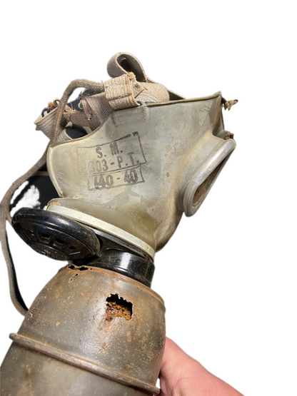 WWII French Vernon A.N.P. 39 Gas Mask with Original Canister and Carrying Case
