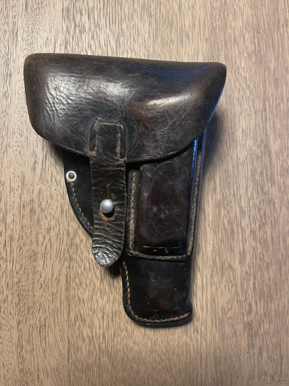 WWII German Walther PPK Black Leather Holster – 1942 Dated – A. Fischer Berlin