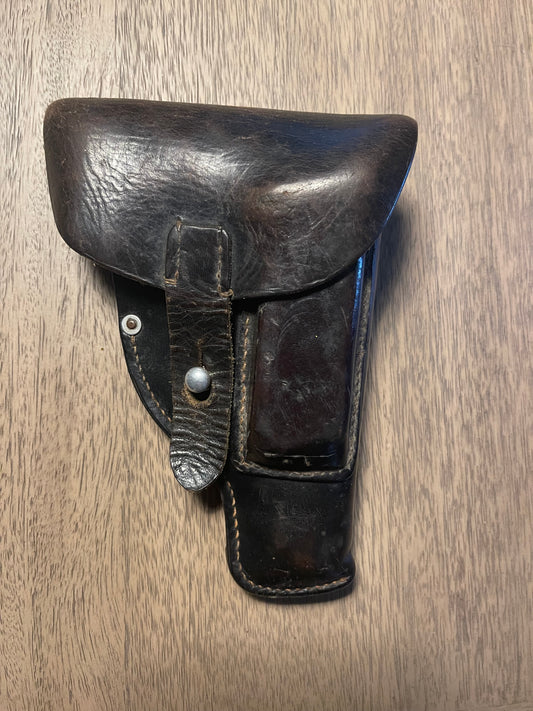 WWII German Walther PPK Black Leather Holster – 1942 Dated – A. Fischer Berlin