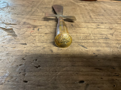 WWI St. Miguel Trench Art Cross w/ Decorated Cartridge Handle