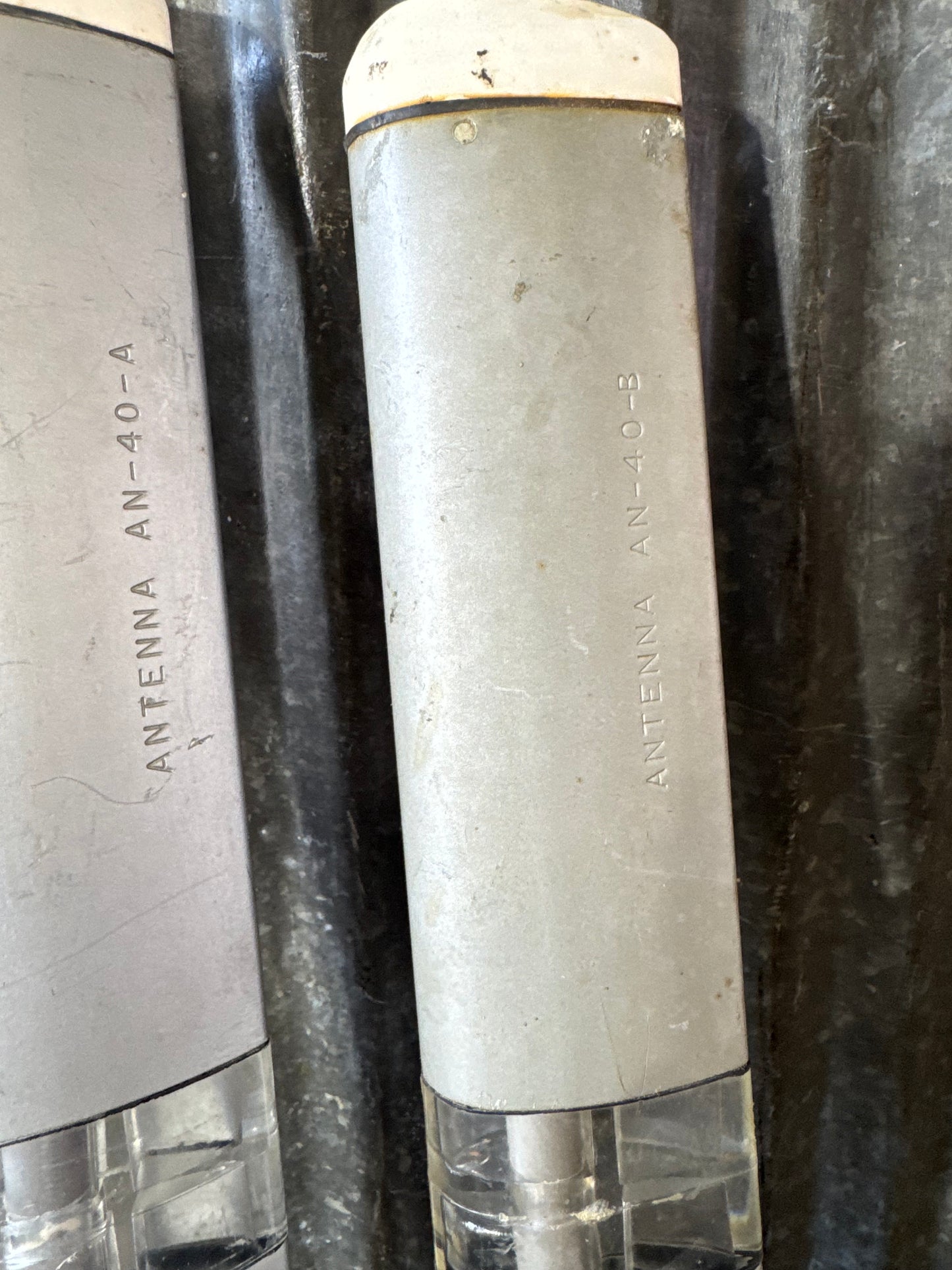 AN-40A / AN-40B Military Antenna Pair – Cold War Era Communications Antennas with Wooden Test Handles