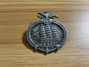 Original German Maritime Day Commemorative Badge-Maker Marked: Ferd.Wagner