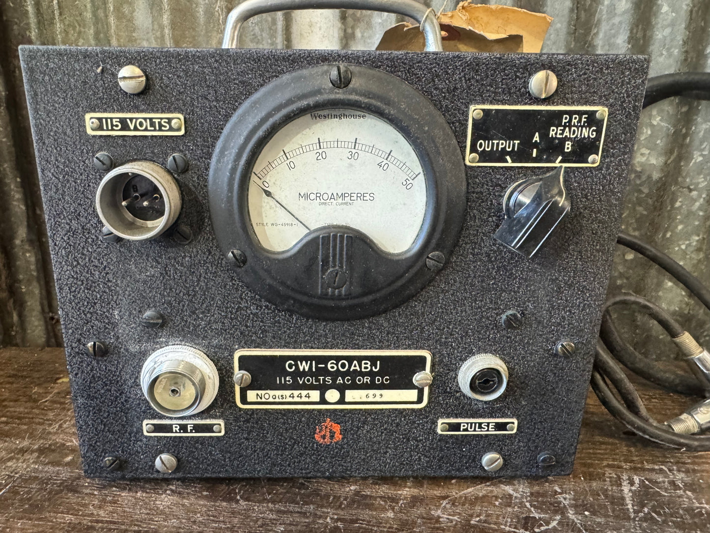 WWII Radar Test Set CWI-60ABJ (TS-20A) – Complete w/ Cable