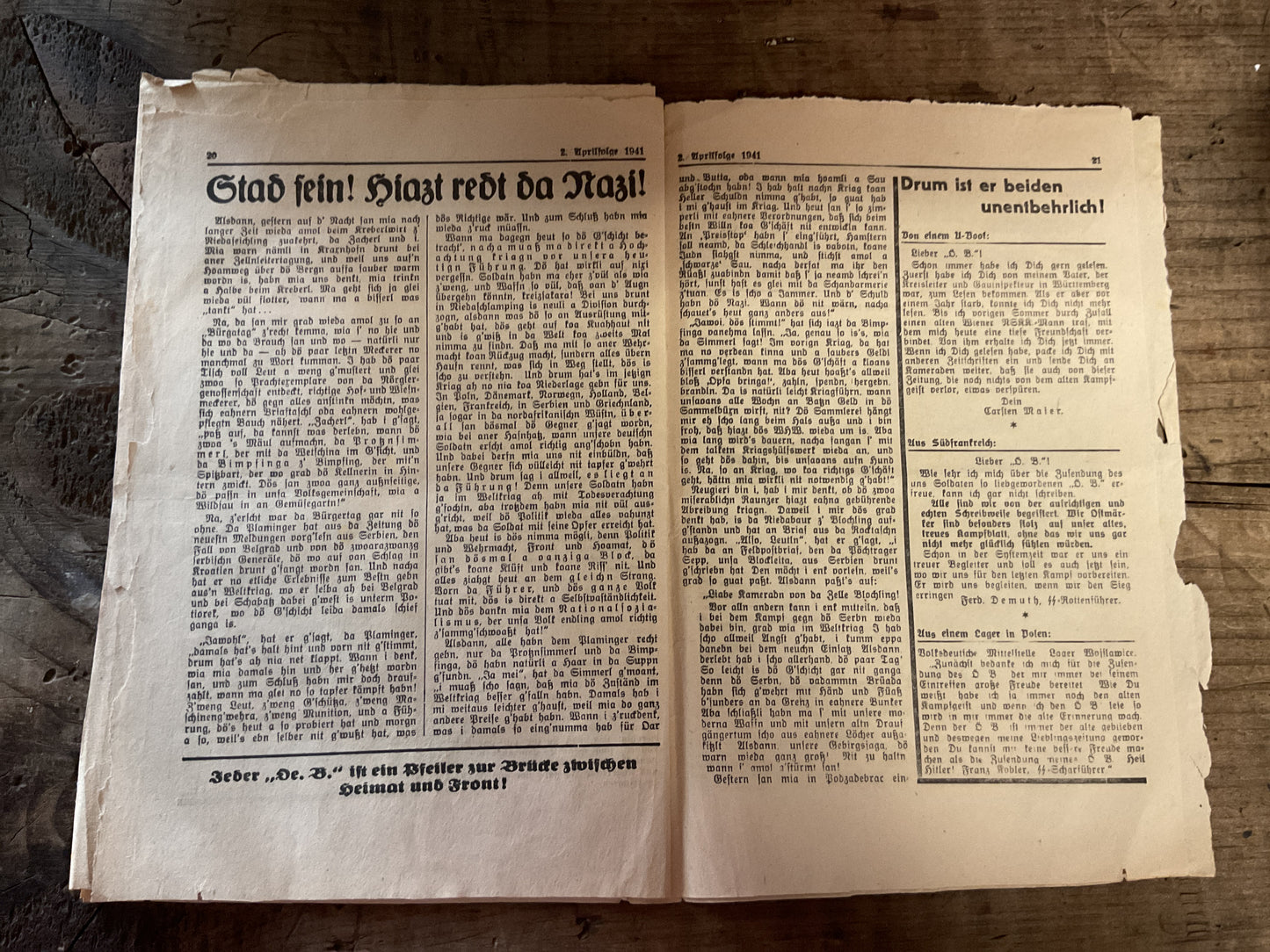 WWII German Propaganda Newspaper-Die O.E. Feldpost-Hitler’s Birthday Issue-2 April 1941 Issue