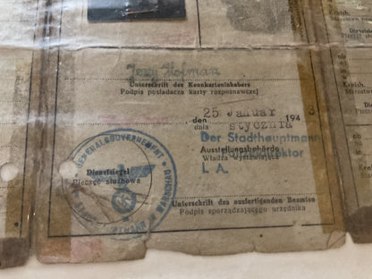 Original 1948 Allied Occupation German ID-Issued to a Polish Citizen w/ Photograph