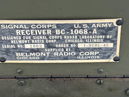 WWII U.S. Army Signal Corps Receiver BC-1068-A