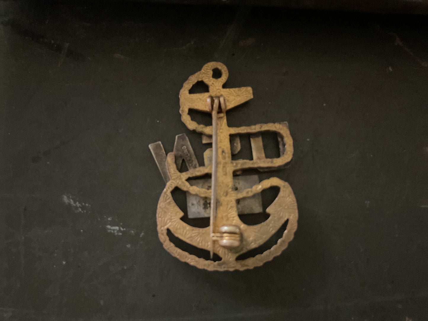 WWII Era USN Navy Chief Petty Officer Son in Service Sweetheart Pin Marked: RO