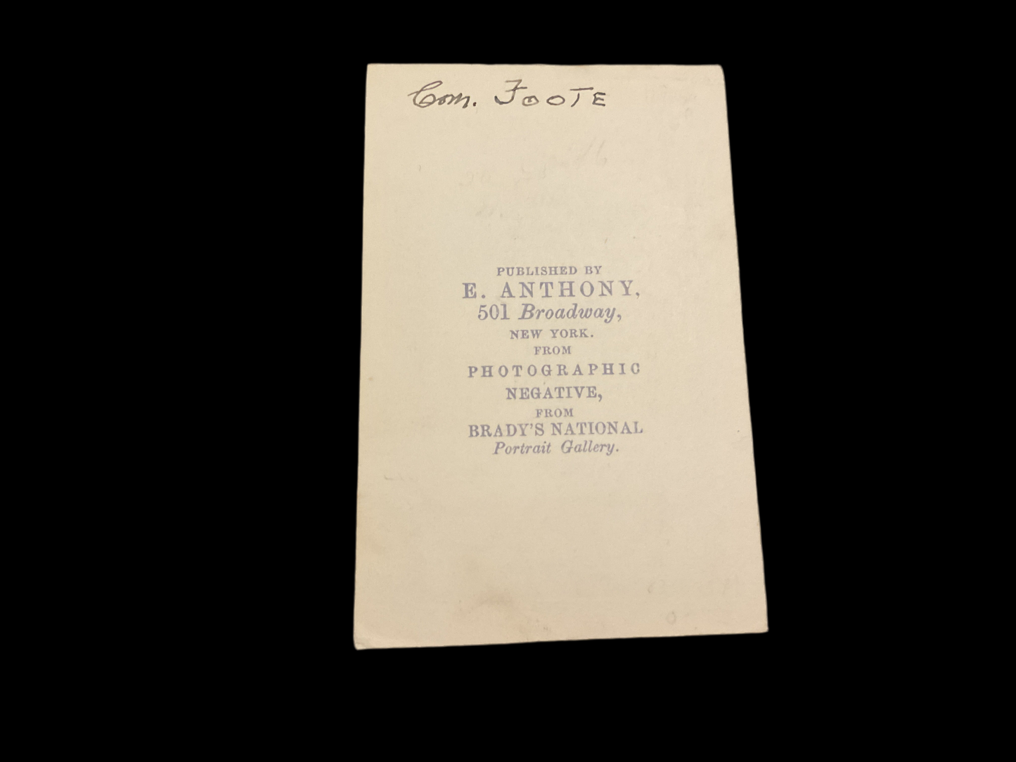 Commodore Andrew Hull Foote CDV (Carte de Viste) full standing view