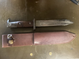 U.S. Model 1892 Krag Bayonet with Leather Scabbard