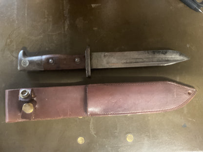 U.S. Model 1892 Krag Bayonet with Leather Scabbard