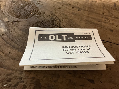 Vintage P.S. Olt No. 440 Owl Call/ Turkey Hooter w/ Original Box & Instructions