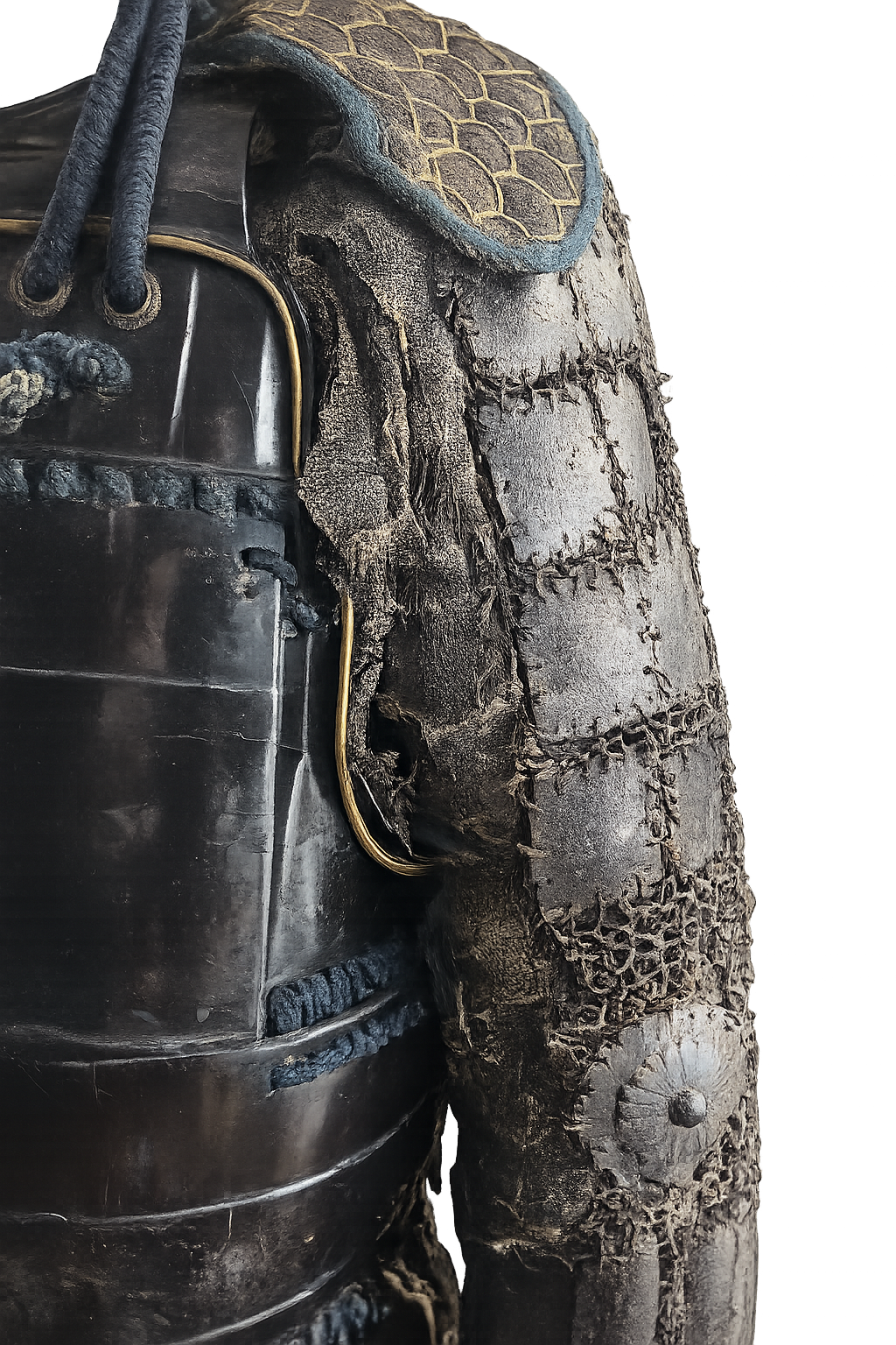 Original Japanese Samurai Armor with Maru ni Daki Omodaka Clan Crest