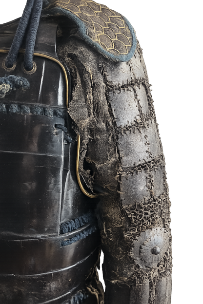 Original Japanese Samurai Armor with Maru ni Daki Omodaka Clan Crest