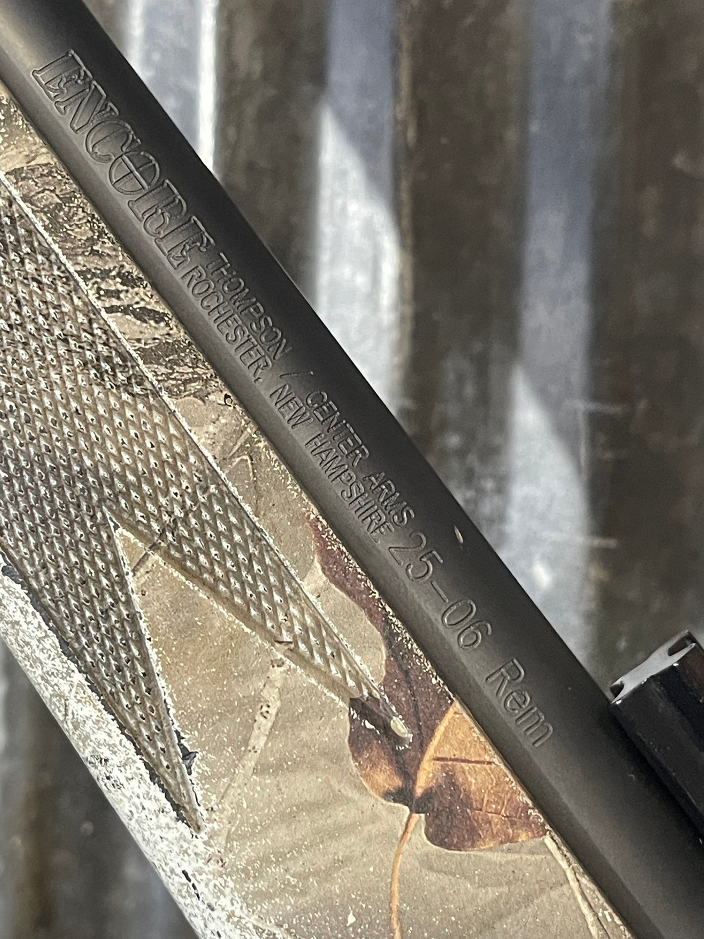Thompson/Center Encore .25-06 Remington – Camo Stock – Stainless Frame – Scope Rings