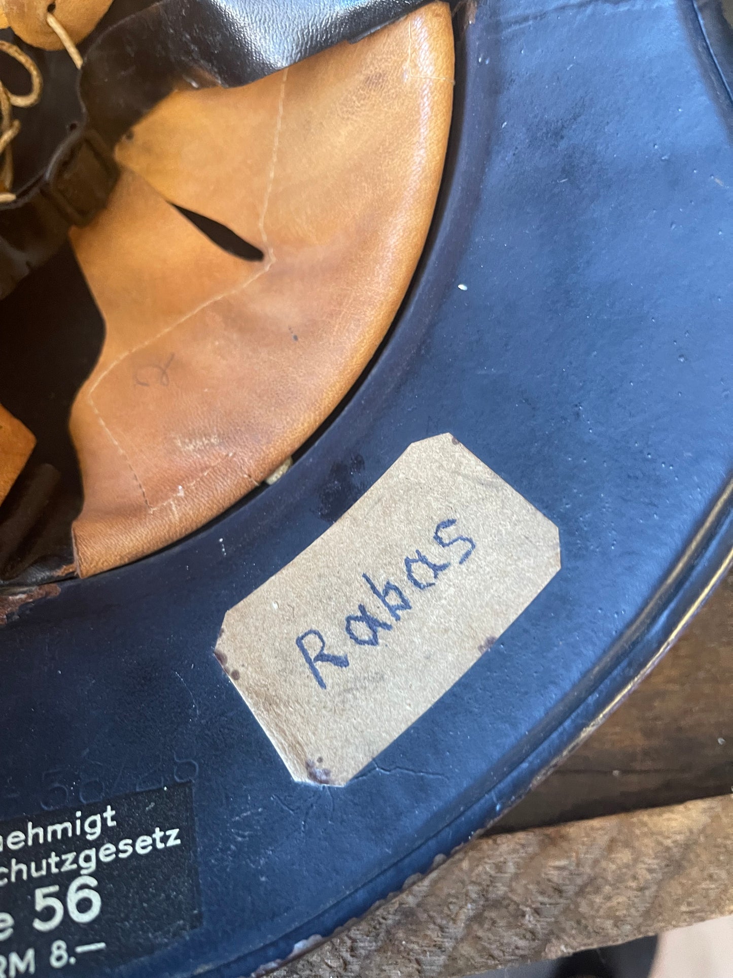WWII German Luftschutz Gladiator Helmet – Named “RABAS” – Complete Liner