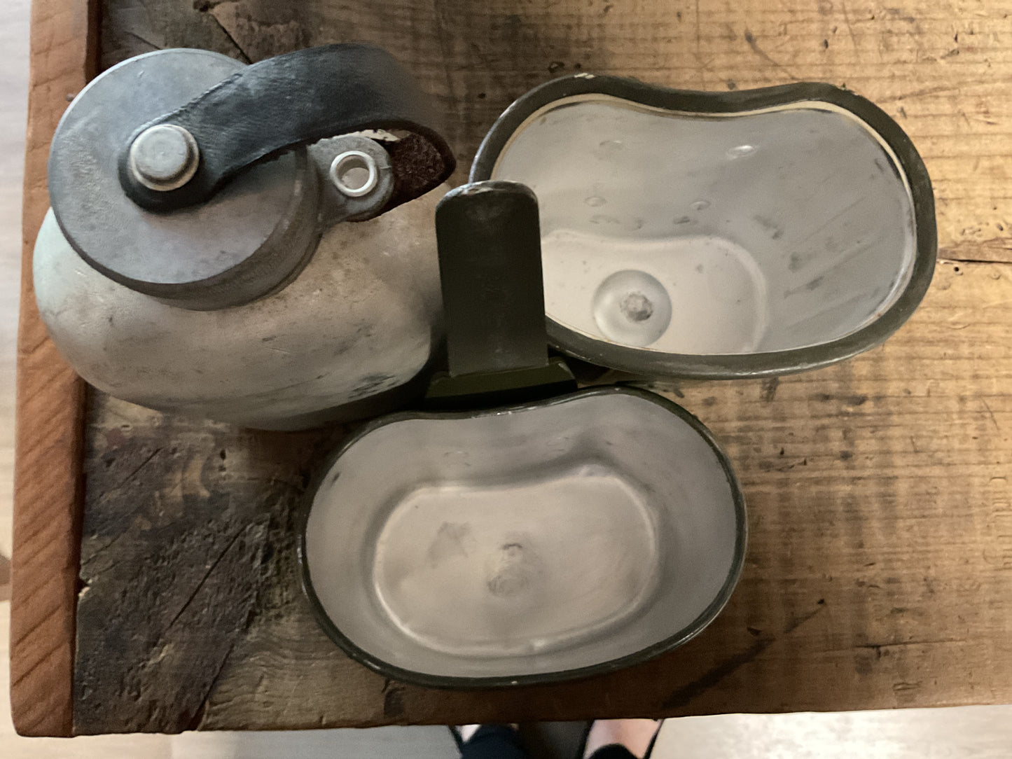 U.S. Military M1945 Enamel Canteen Cup Stove & MM Co. Aluminum Canteen-Korean War Era