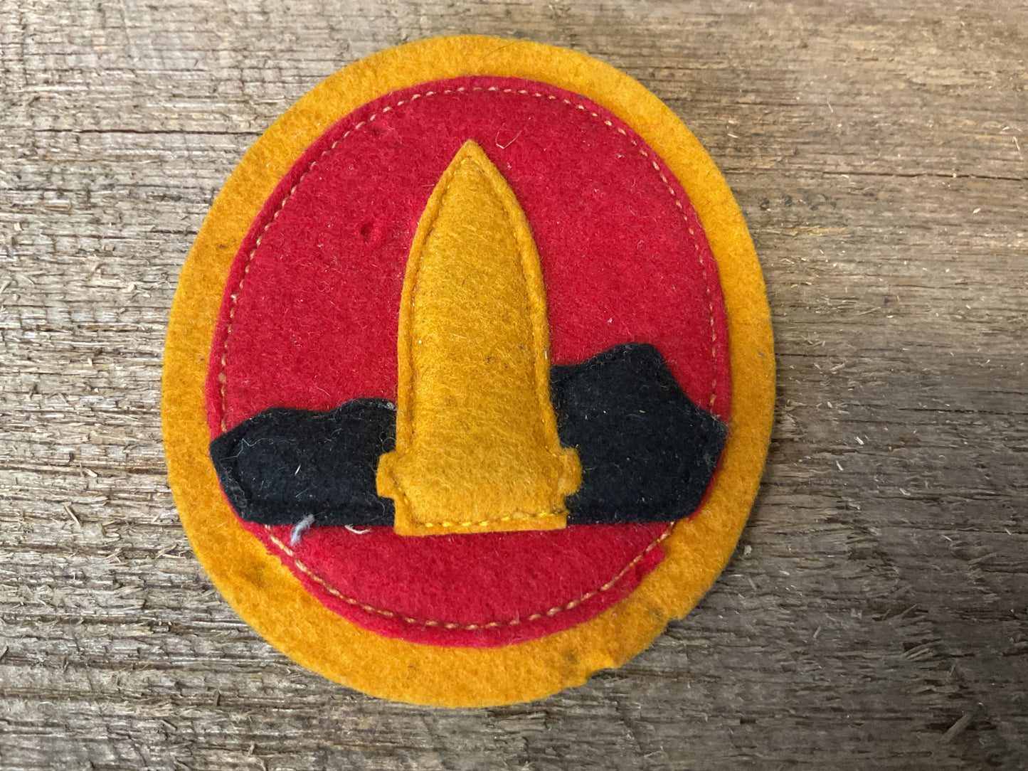 Hand Sewn Hawaiian Coast Artillery Brigade Patch WWII