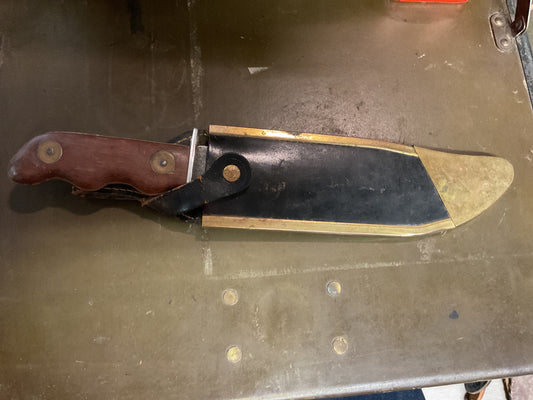 WWII Theatre Knife brown wooden handle